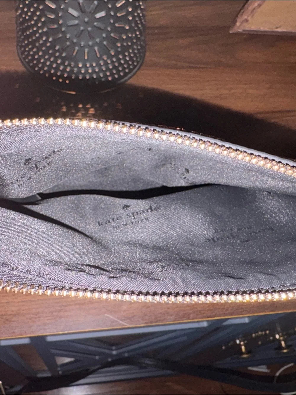 kate spade Black Pebbled Leather Crossbody with Front Zip